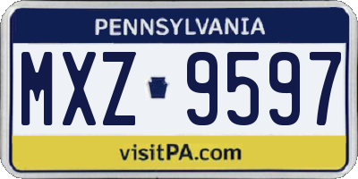 PA license plate MXZ9597