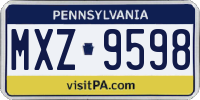 PA license plate MXZ9598