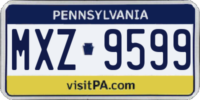 PA license plate MXZ9599