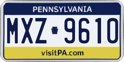 PA license plate MXZ9610