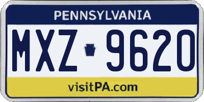 PA license plate MXZ9620