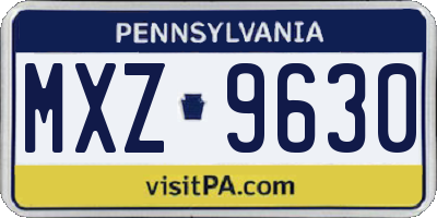 PA license plate MXZ9630