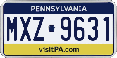 PA license plate MXZ9631