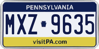PA license plate MXZ9635