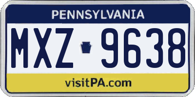 PA license plate MXZ9638