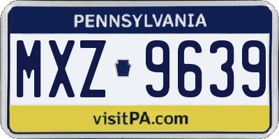 PA license plate MXZ9639