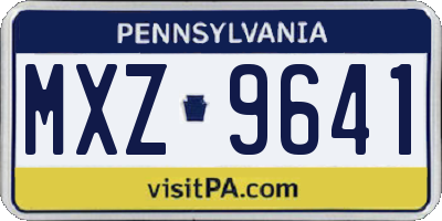 PA license plate MXZ9641
