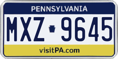PA license plate MXZ9645