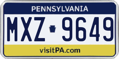 PA license plate MXZ9649
