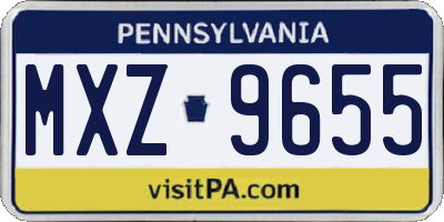PA license plate MXZ9655