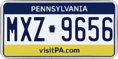 PA license plate MXZ9656