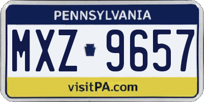 PA license plate MXZ9657