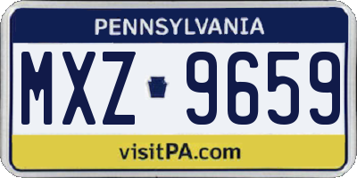 PA license plate MXZ9659
