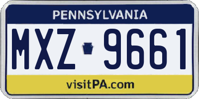 PA license plate MXZ9661