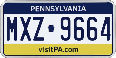 PA license plate MXZ9664