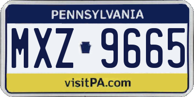 PA license plate MXZ9665