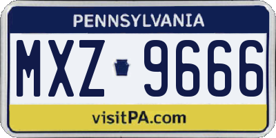 PA license plate MXZ9666