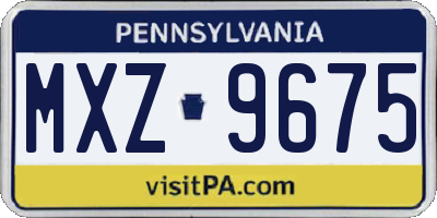 PA license plate MXZ9675