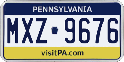 PA license plate MXZ9676