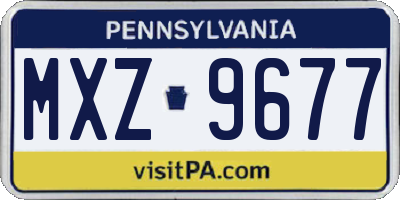 PA license plate MXZ9677