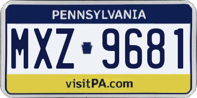 PA license plate MXZ9681
