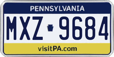 PA license plate MXZ9684