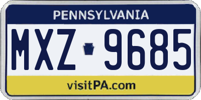PA license plate MXZ9685