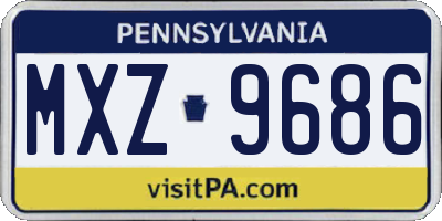 PA license plate MXZ9686