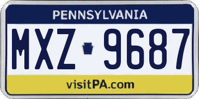 PA license plate MXZ9687
