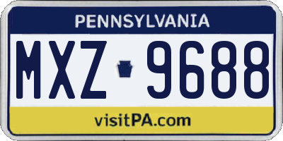 PA license plate MXZ9688