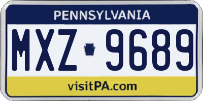 PA license plate MXZ9689
