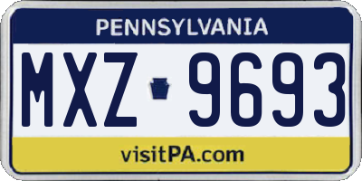 PA license plate MXZ9693