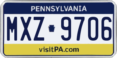 PA license plate MXZ9706