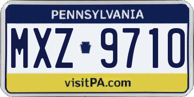 PA license plate MXZ9710