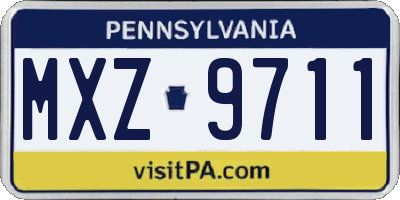 PA license plate MXZ9711