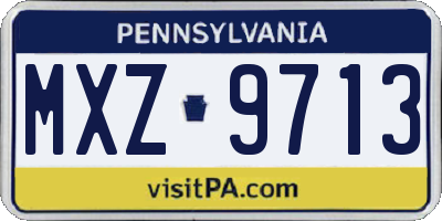 PA license plate MXZ9713