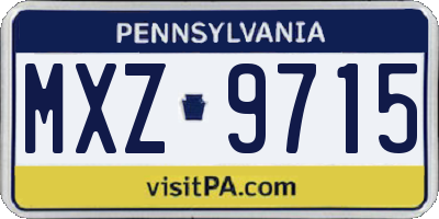 PA license plate MXZ9715
