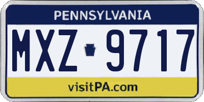 PA license plate MXZ9717