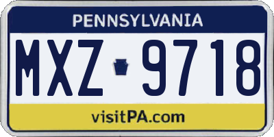 PA license plate MXZ9718
