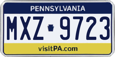PA license plate MXZ9723