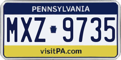PA license plate MXZ9735