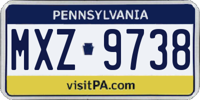 PA license plate MXZ9738