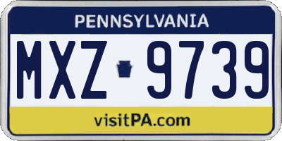 PA license plate MXZ9739
