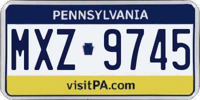 PA license plate MXZ9745