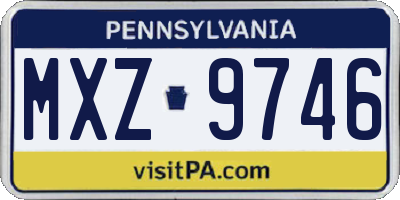 PA license plate MXZ9746