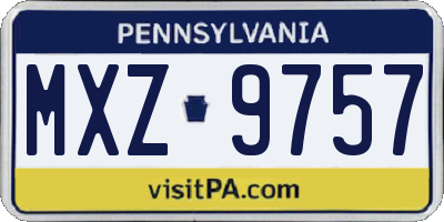 PA license plate MXZ9757