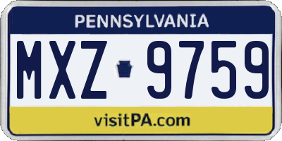 PA license plate MXZ9759