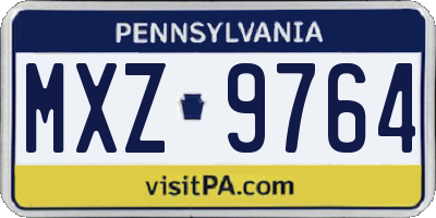 PA license plate MXZ9764