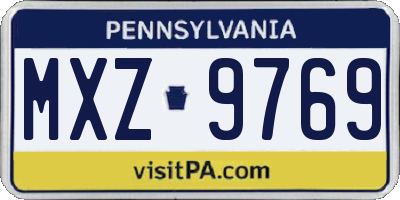 PA license plate MXZ9769