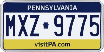 PA license plate MXZ9775